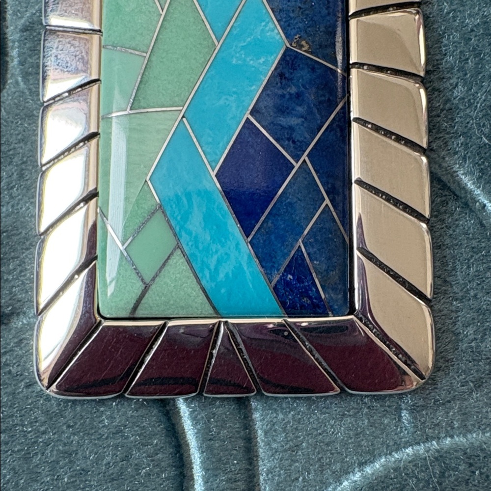 NWOT Carolyn Pollack of Sincerely Southwest-Silver/Turquoise/BlueLapis Pendant - Picture 11 of 13